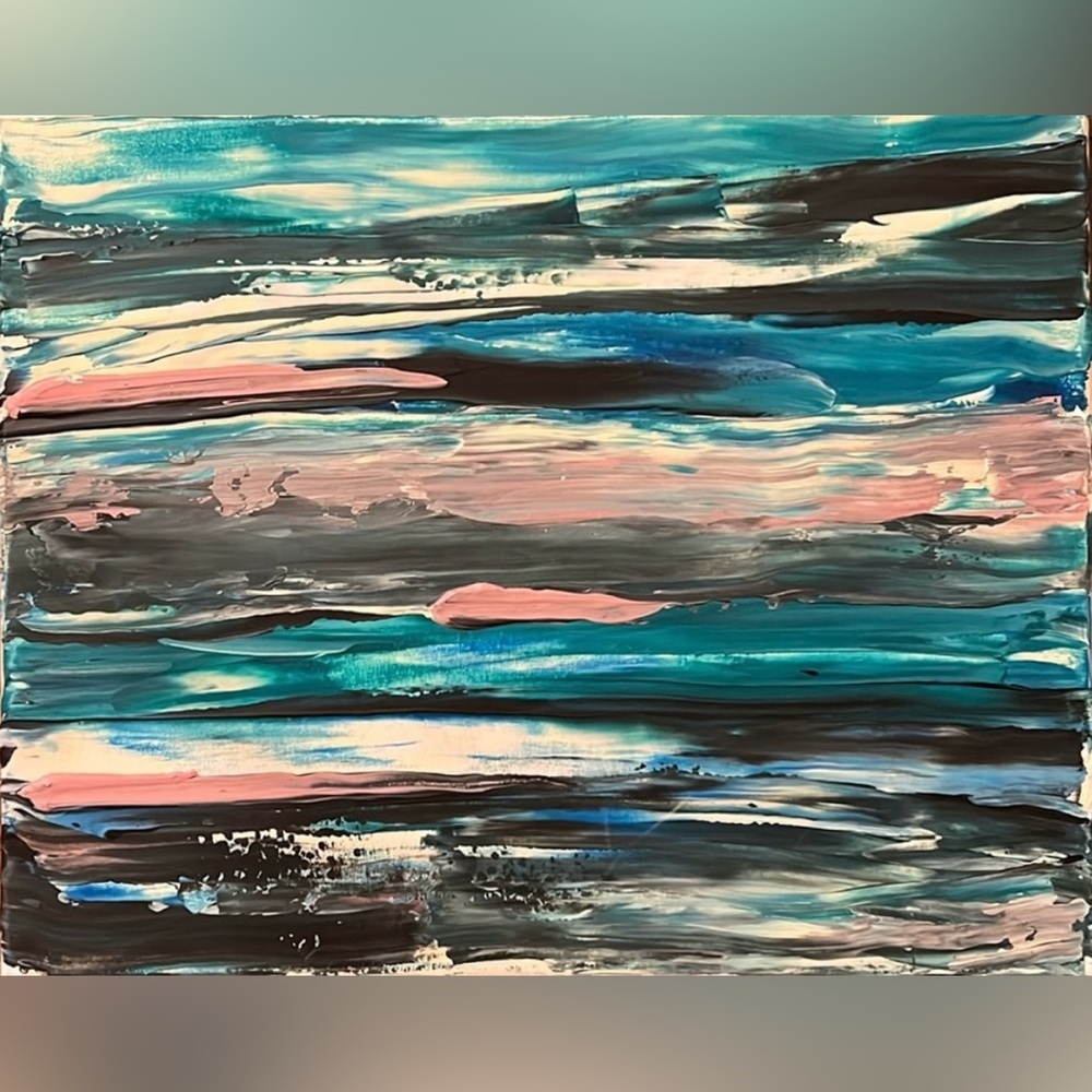 Handcrafted Mixed media abstract art painting With Artist coa